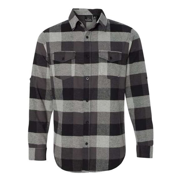 Burnside Camisa de franela de manga larga teñida en hilo para hombre, Negro, M Burnside 8210
