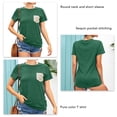 thumbnail image 4 of Túnica de mujer con bolsillos de lentejuelas y cuello redondo, talla M, blusa de verano verde brillante, 4 of 5