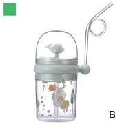 Children's Straw Cup Smoothie Cups, Domed Lids, Plastic Party Milkshake U7A0