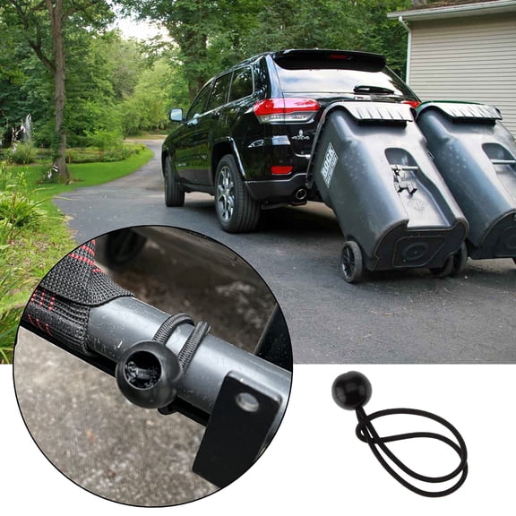 Garbage Commander Security Ball Bungee, 6 in Black High Elastic Rubber Bungee Cord, 25 lb Working Load, 1 Piece, 1 pack