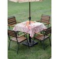 thumbnail image 4 of Outdoor Tablecloth with Umbrella Hole for Patio/Picnic/Party/Camping, Coral Jellyfish Coastal Waterproof Table Cloth Square Cover Washable, Summer Ocean Coral Pink (60"x 60"), 4 of 8