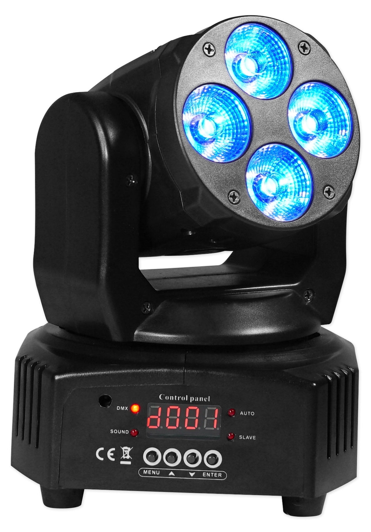 4 Rockville RockOn-7 40w RGBW Moving Head Wash DMX Stage Club Light+Remote