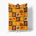 thumbnail image 4 of Fall Decoraitve Throw Blanket Small Plaid Thanksgiving Autumn Pumpkins Leaf Blanket Baby Pet Blanket for Bed Sofa Couch Camping Decor Yellow Orange Lightweight Fuzzy Fleece Blankets and Throws, 4 of 4