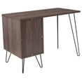 thumbnail image 5 of Flash Furniture Woodridge Collection Rustic Wood Grain Finish Computer Desk with Metal Cabinet Door and Black Metal Legs, 5 of 6