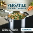 thumbnail image 6 of Farberware Brilliance 8 Qt Oven Safe Stainless Steel Stockpot with Lid Induction Compatible, Dishwasher Safe, Metal Utensil Safe, 6 of 14