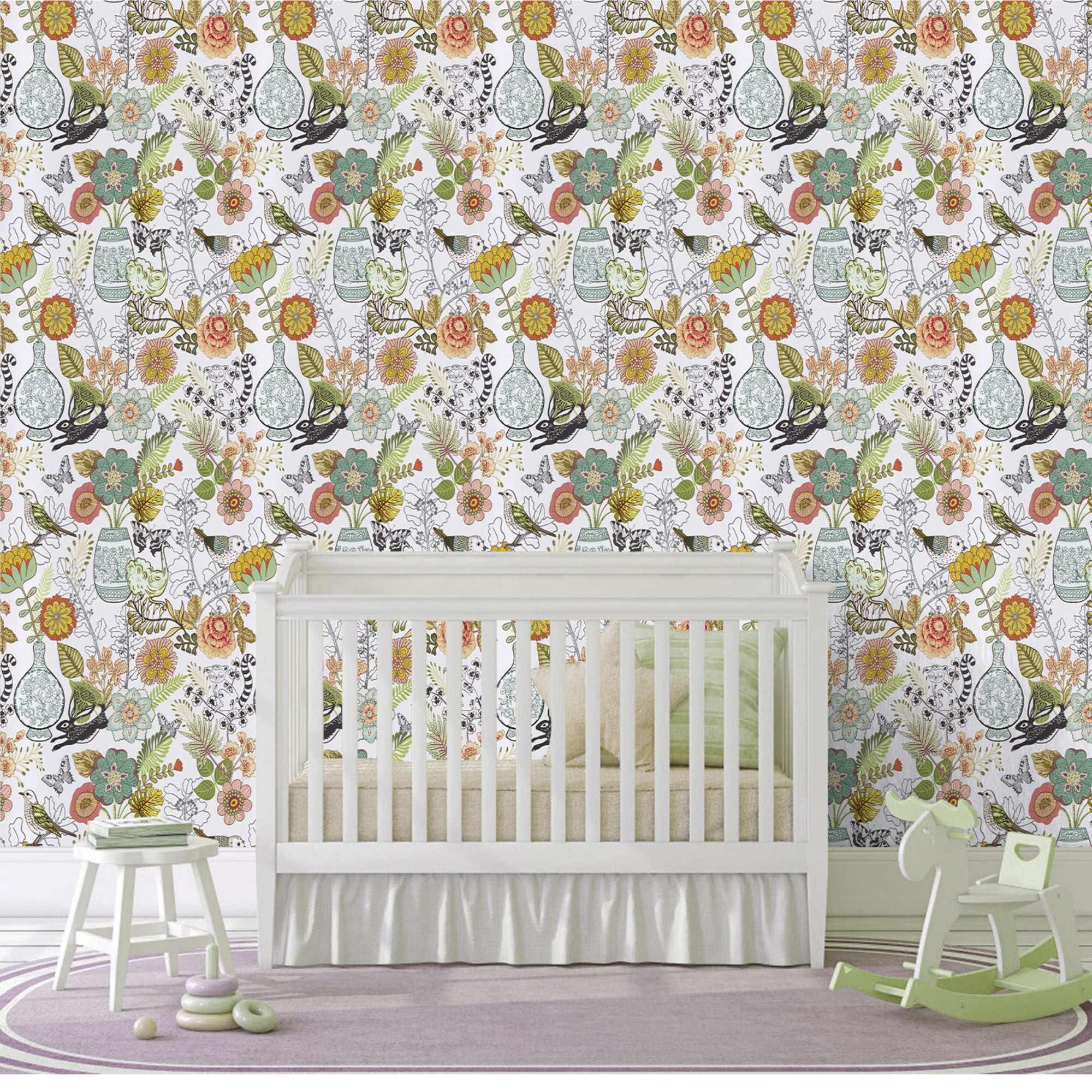 Abyssaly Floral Peel and Stick Wallpaper 17.7" x118" Self-Adhesive Removable Vinyl Contact Paper for Bedroom Wall Decoration Home Decor