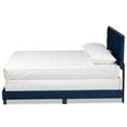 thumbnail image 2 of Bowery Hill Modern Navy Blue Upholstered Queen Size Panel Bed, 2 of 9