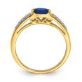 thumbnail image 2 of Auriga Fine Jewelry 14K Yellow Gold Oval East-West Sapphire and Diamond Ring for Women Size 7, 2 of 6