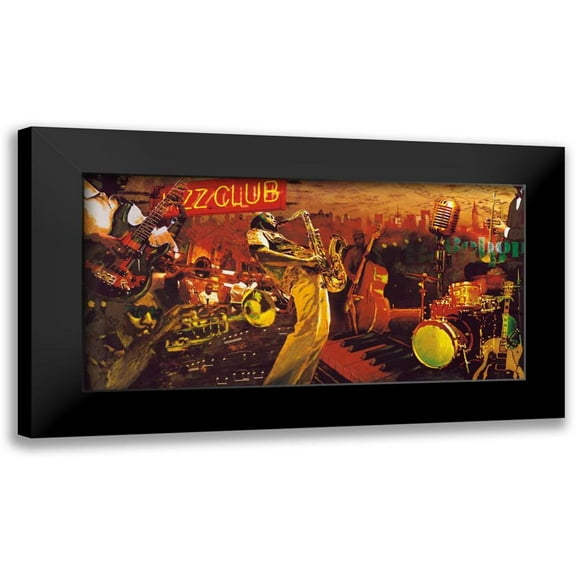 Burke, Tyler 14x9 Black Modern Framed Museum Art Print Titled - Bebop