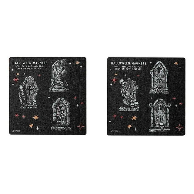 Halloween Refrigerator Witch Pumpkin Skeleton Stickers Decorative Fridge Set For Home Kitchen Party 6PCS