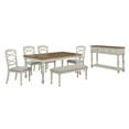 thumbnail image 6 of New Classic Furniture Jennifer Wood 7-Piece Dining Table Set in Brown & Beige, 6 of 8