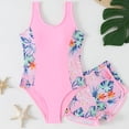 thumbnail image 4 of Tween Girls Bathing Suit Swimwear Summer Piece Slim Fit Beach Two Piece Multicolor Floral Print Swim for Kids Swimsuits, 4 of 5