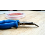 Cuda Bent Nose Fishing Plier Tool with Ring Splitter and Crimper, 7, Carbon Steel, Blue
