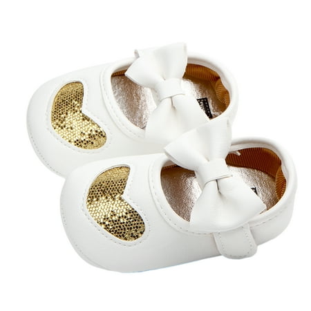 

Baby Girls Mary Jane Flat Shoes Non-Slip Sequin Heart Princess Shoes Infant Girls Crib Shoes