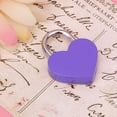 thumbnail image 3 of 2 juegos de candado de corazón de Metal, candado exquisito colorido, suministros de artesanía para el hogar con llaves, 30x39mm, color morado, 3 of 7