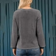 thumbnail image 6 of Samickarr Hoodless Pullover for Women Button V-Neck Long-Sleeved Loose Solid Color Sweater Shirts, 6 of 9