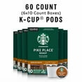 thumbnail image 2 of Starbucks K-Cup Coffee Pods, Medium Roast Coffee, Pike Place Roast for Keurig Brewers, 100% Arabica, 6 boxes (60 pods total), 2 of 3