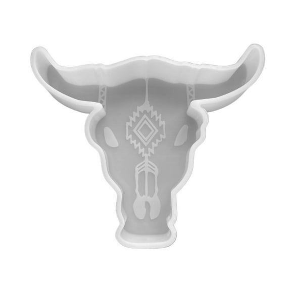 Large Longhorn Aztec Bull Skull Silicone Freshie Mold | 6.25" Wide x 5" Long x 1" Deep | Silicone Mold for Freshies, Epoxy, Soap Bull Mold Skull Mold Aroma Melt Scented Beads Oven Safe