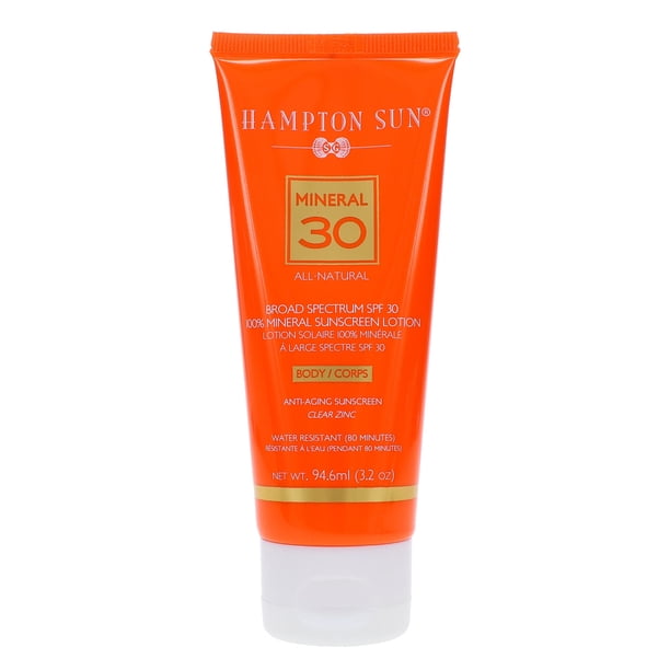 Loción antienvejecimiento Hampton Sun Protector solar mineral SPF 30 unisex 3,2 oz