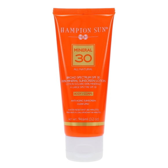 Loción antienvejecimiento Hampton Sun Protector solar mineral SPF 30 unisex 3,2 oz