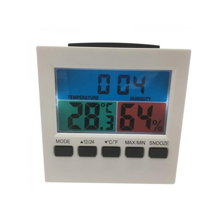 Outdoor Wall Mounted Weather Gauge VICOODA Multi-use Digital Thermometer Hygrometer Temperature Humidity Meter Gauge Colorful LCD Alarm Clock Calendar Weather Forecast Display ()