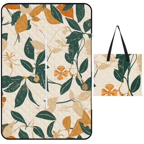 Colorful Floral Bohemia Waterproof Picnic Blanket with Foldable Zipper, Suitable for Outdoor Use, Suitable for Travel, Camping, Beaches, Parks, Grasslands, Picnic Blanket Accessories