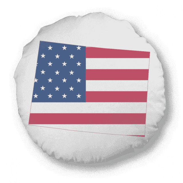 Colorado America Map Stars Stripes Flag Round Throw Pillow Home Decoration Cushion