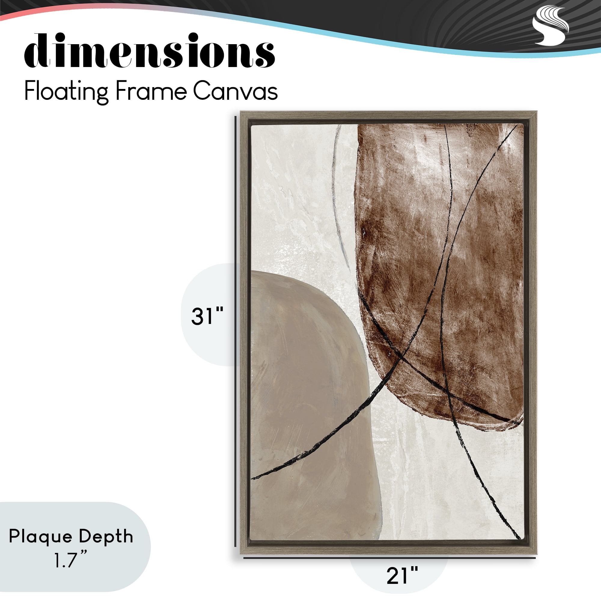 Stupell Industries Taupe & Brown Abstract Brown Framed Floater Canvas Wall Art, design by Merri Pattinian