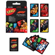 UNO F1 Card Game with Themed Deck & Special Rule for Kids, Adults, Family Nights & Travel