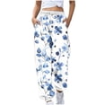 thumbnail image 1 of Birdeem Women Loose Casual Printed Pocket Drawstring Pants, 1 of 5