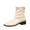 White, variant on Women's Ankle Boots Square Toe Back Zipper Faux Leather Low Block Heel Fashion Casual Comfortable Slim Booties for Daily Wear