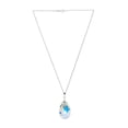 thumbnail image 5 of Juego de aretes y cadena con dije en forma de hoja, plata mexicana ley .925, Aurora Boreal., 5 of 5