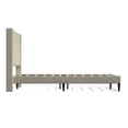 thumbnail image 4 of MCM Upholstered Platform Bed Frame / Nailhead Trim Button Tufted MCM Wingback / Mattress Foundation / No Box Spring Needed / Easy Assembly, Beige, Queen, 4 of 6