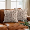 thumbnail image 3 of Vintage Wallpaper Throw Pillow Cover Brown Leaf Flower Plants Texture Cotton Linen Cushion Cover Throw Pillow Case with Invisible Zipper for Couch Sofa Bed Chair Car 24x24 Inch, 3 of 9