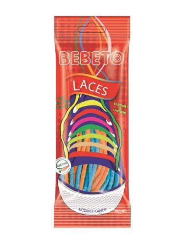 Bebeto Licorice Laces, Tangerine & Raspberry Flavored Candy (4 Oz X 12) by KERVAN USA LLC