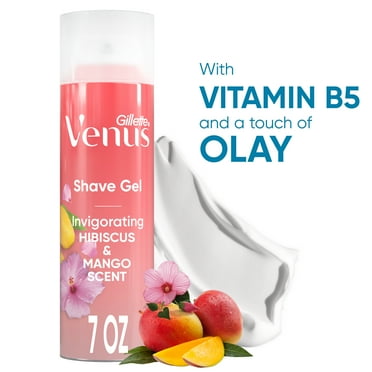 Venus Invigorating Women's Shaving Gel, Mango & Hibiscus Scent, 7 oz