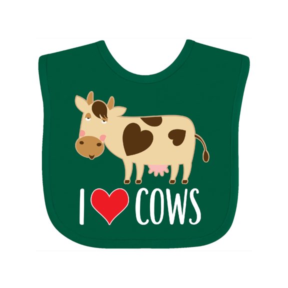Inktastic I Love Cows Dairy Farmer Boys or Girls Baby Bib
