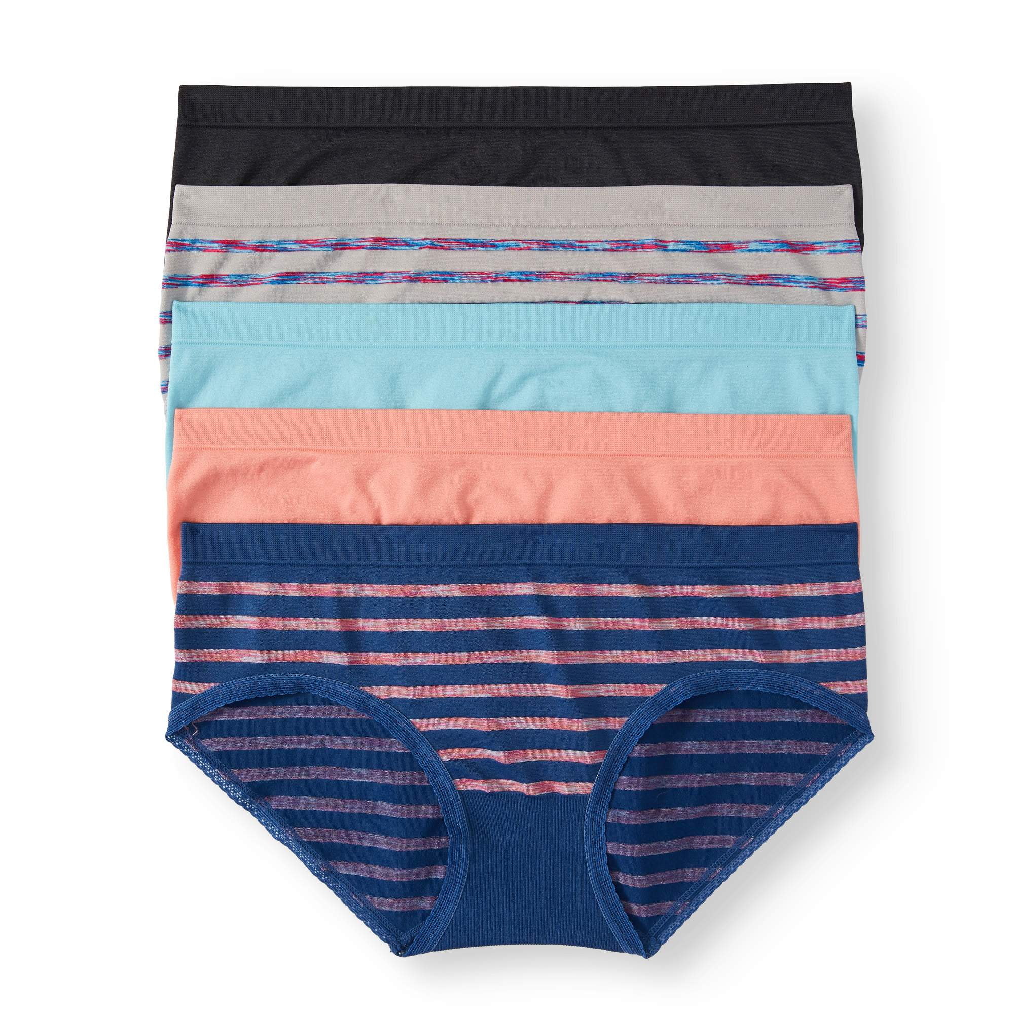 No Boundaries Juniors Seamless Hipster Panty, 5 pack