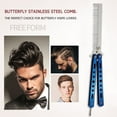 thumbnail image 3 of YOPTOP Foldable Comb Practice Training Butterfly Knife Hairdressing Tool (Green),blue, 3 of 8