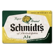 Schmidt's Ale Made in the USA with heavy gauge steel"