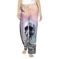 thumbnail image 2 of Picia Mist Sunflower Skull Womens Soft Woven Cotton Elastic Waistband Sleep Pajama Pant Lounge Sleep Pant With Pockets And Drawstring-Medium, 2 of 9