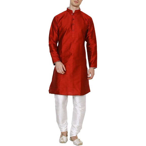 Royal Kurta Mens Kurta Pyjama Set Red