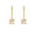 thumbnail image 3 of 0.5 Ct Round Cut Drop Dangle Natural Morganite 14K Yellow Solid Solid Gold Everyday Dainty Earrings Lever Back, 3 of 7
