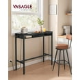 thumbnail image 7 of Bar Table, Bar Height Pub Table, Storage Kitchen Dining Table with Power Outlets and Movable Non-Woven Fabric Drawer, Hooks, Long High Top Table, 15.7 x 39.3 x 41.2 Inches, Ebony Black, 7 of 7