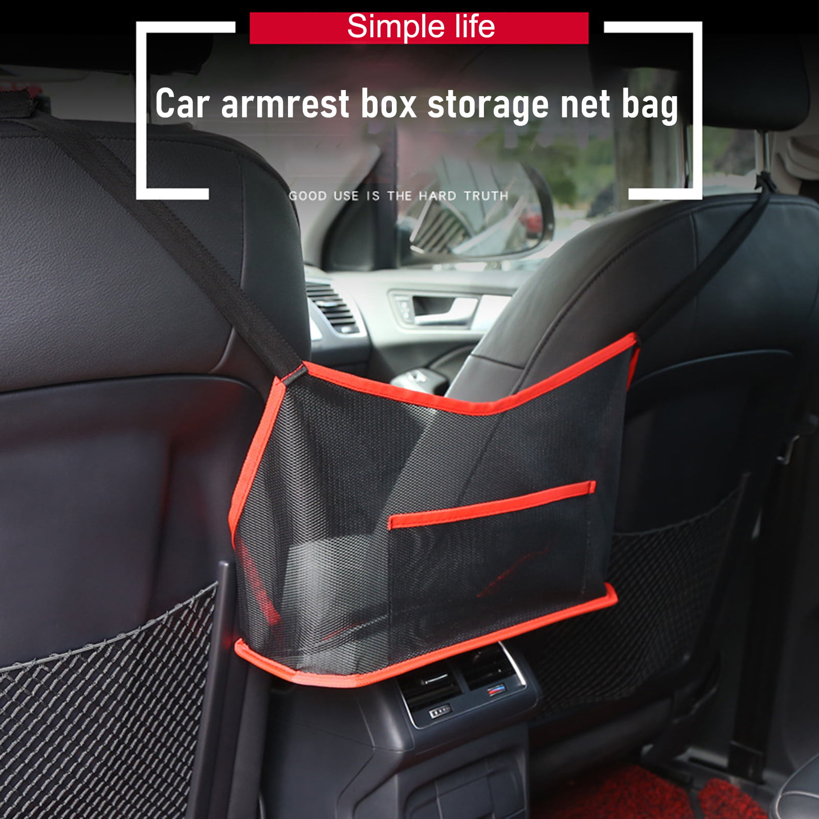 Universal Car Driver Seat Pocket Storage Armrest Box Organizer Holder w/ USB 1x