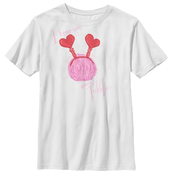 Boy's Star Trek Valentine I Knew You Were Tribble Graphic Tee White Medium