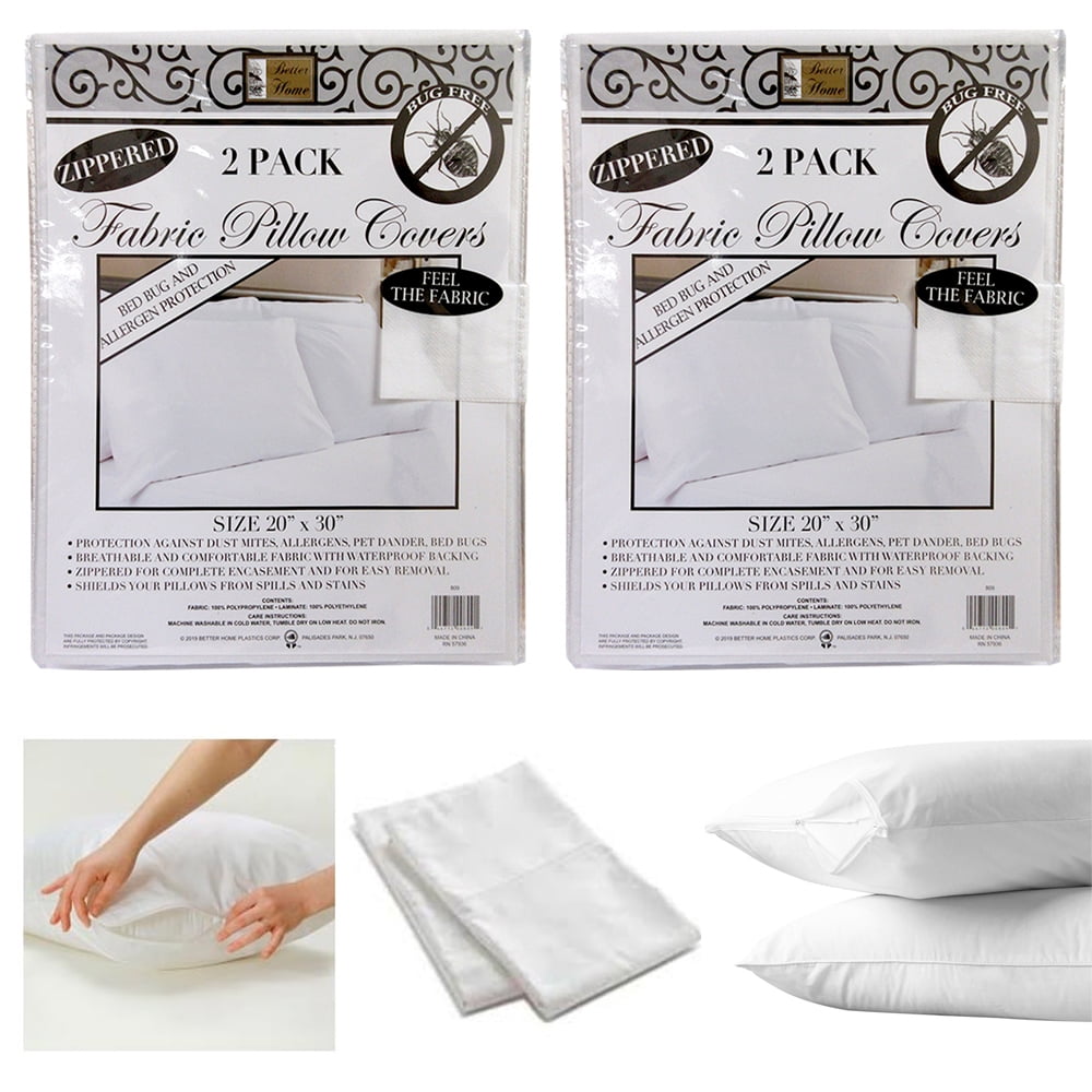 6 White Hotel Pillow Plastic Cover Case Waterproof Zipper Protector Bed 21"X27" 