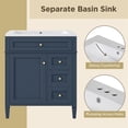 thumbnail image 5 of Dasun 30'' Bathroom Vanity with Top Sink, Modern Bathroom Storage Cabinet with 2 Drawers and a Tip-out Drawer, Single Sink Bathroom Vanity, Blue, 5 of 6