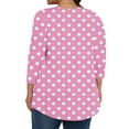 thumbnail image 4 of successthop Plus Size Blouses for Women 3/4 Sleeve Tunic Top Crewneck Curved Hem Shirt Polka Dots Shirts Loungewear, 4 of 6
