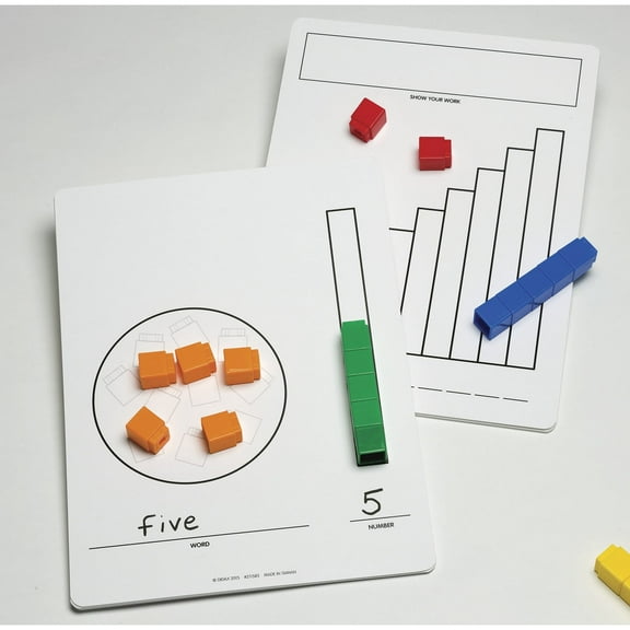 Didax Write-On/Wipe-Off UNIFIX Cube Mats, Set of 10